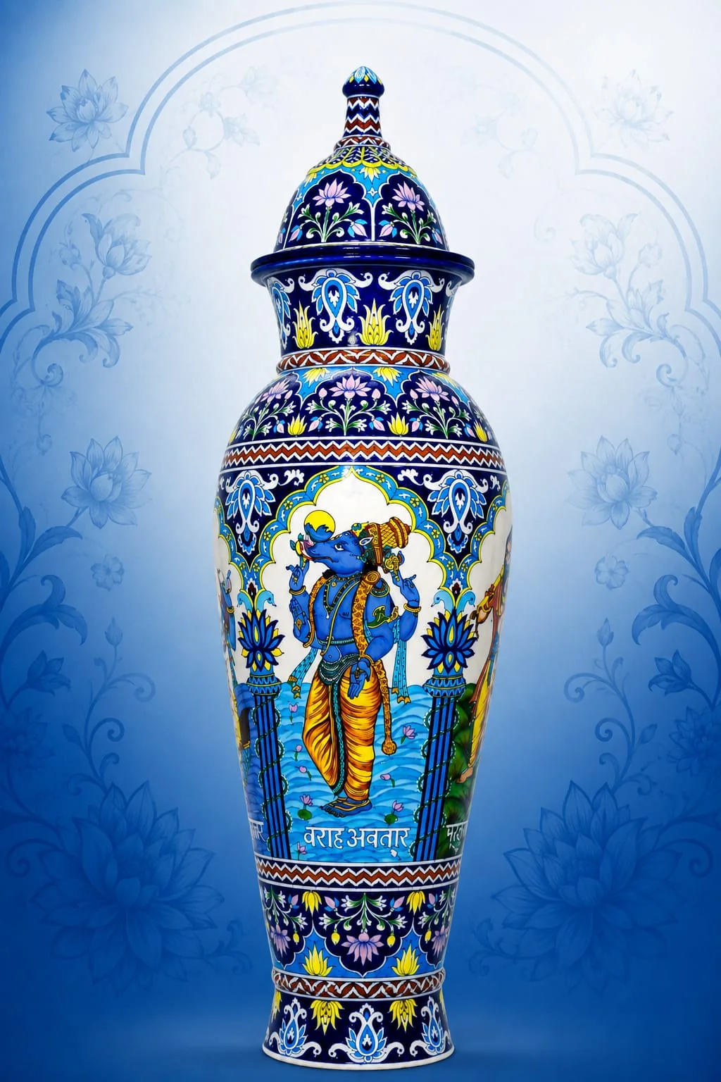 Most selling handmade blue pottery piece 4