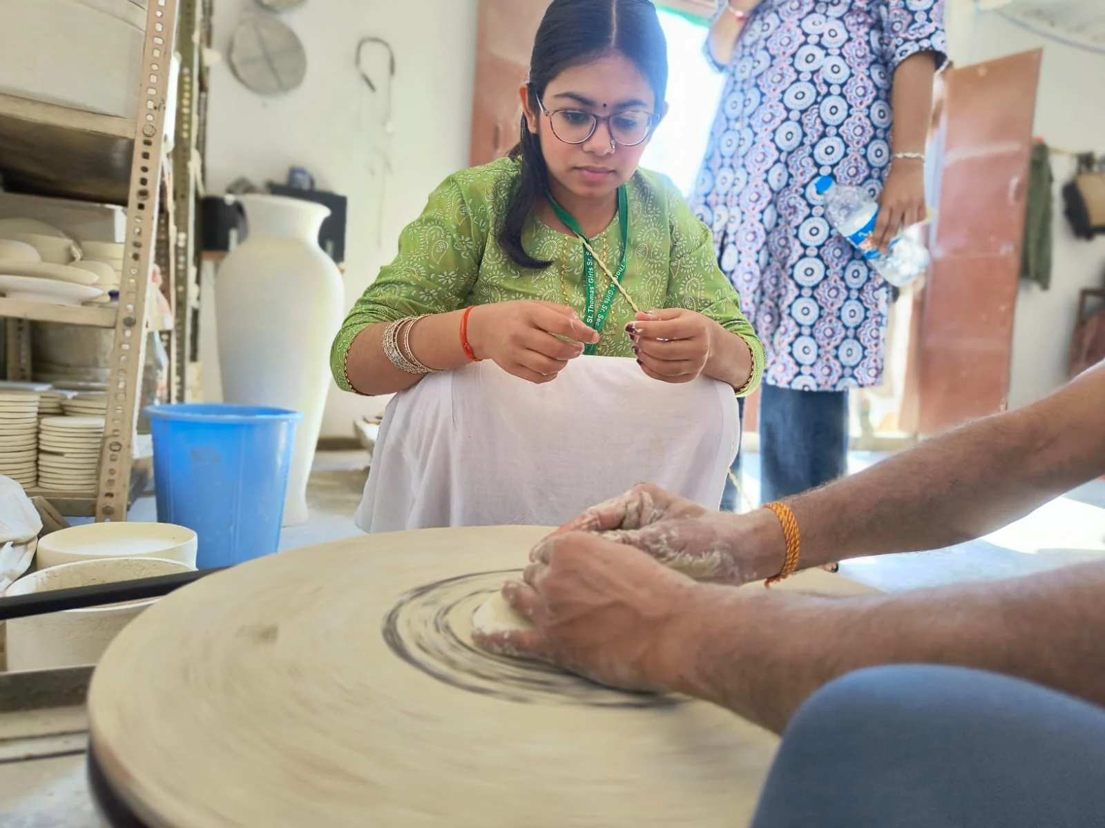 The family workshop where Sagar Blue Art Pottery began