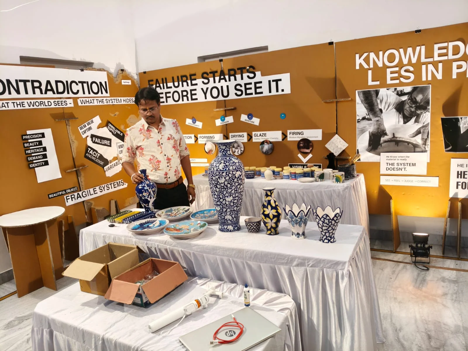 Sagar Blue Art Pottery at an exhibition — photograph 7