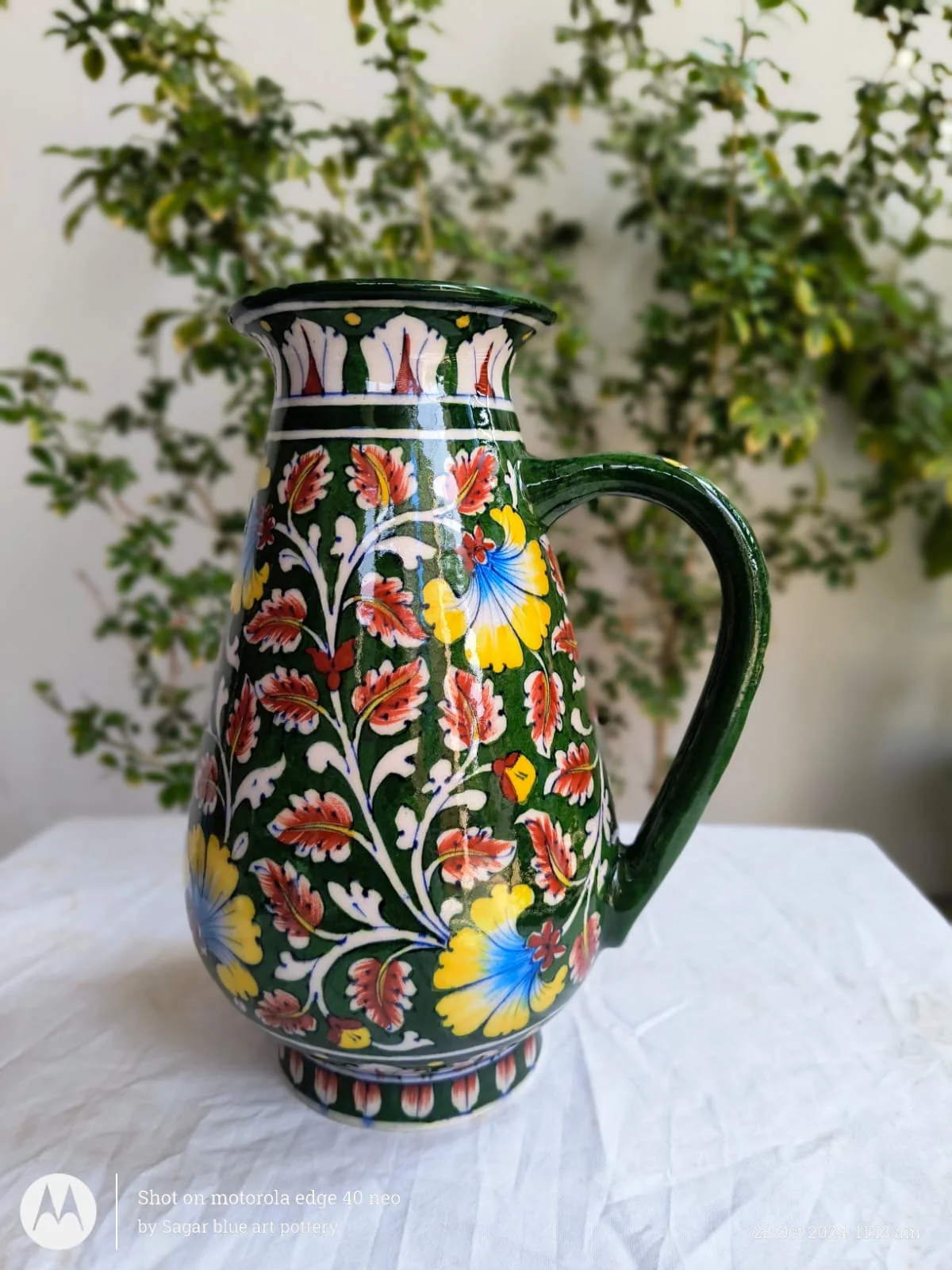 Jug · 04 — handmade Jaipur blue pottery from the Jugs collection