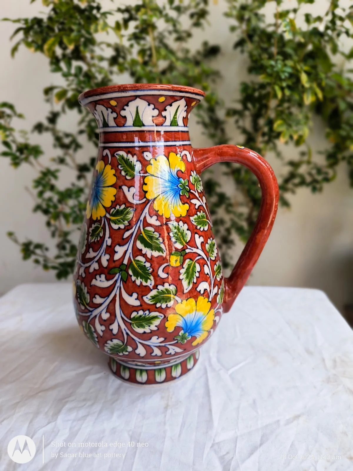 Jug · 02 — handmade Jaipur blue pottery from the Jugs collection