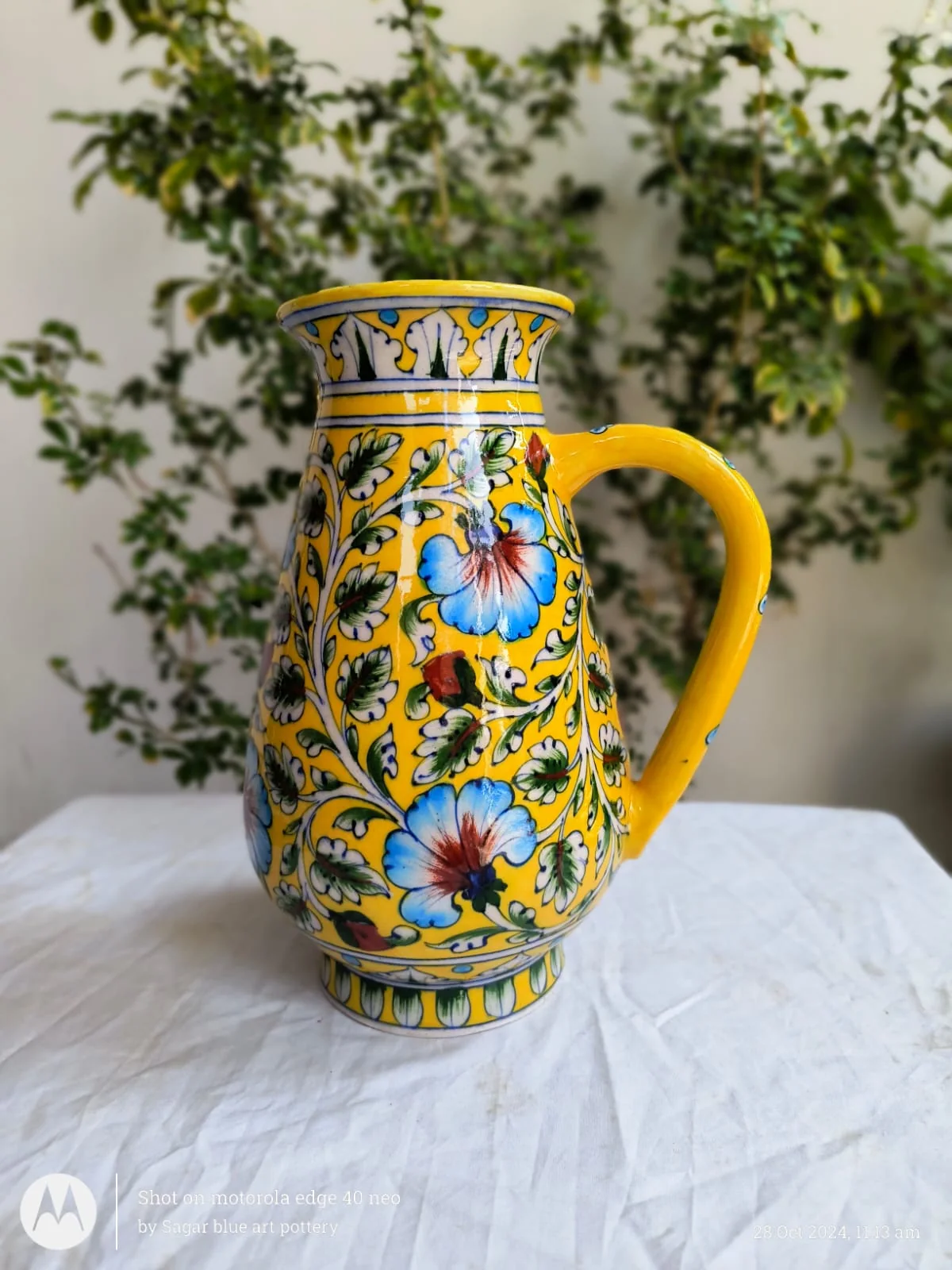 Jug · 06 — handmade Jaipur blue pottery from the Jugs collection