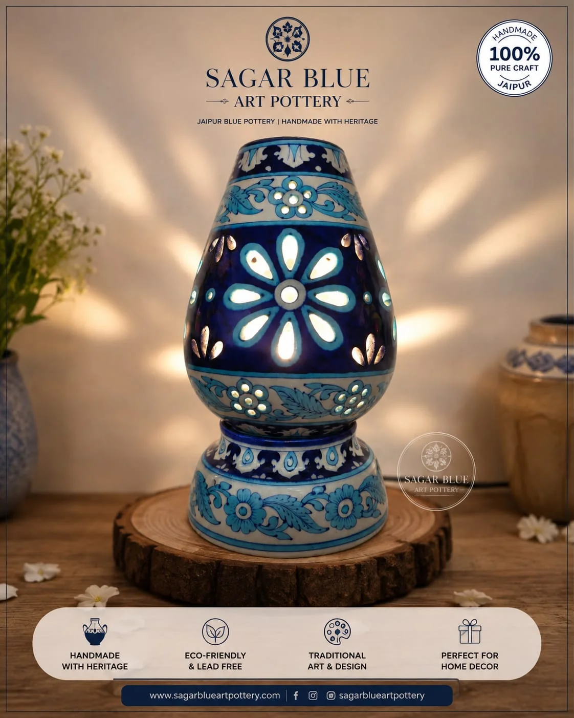 Most selling handmade blue pottery piece 6
