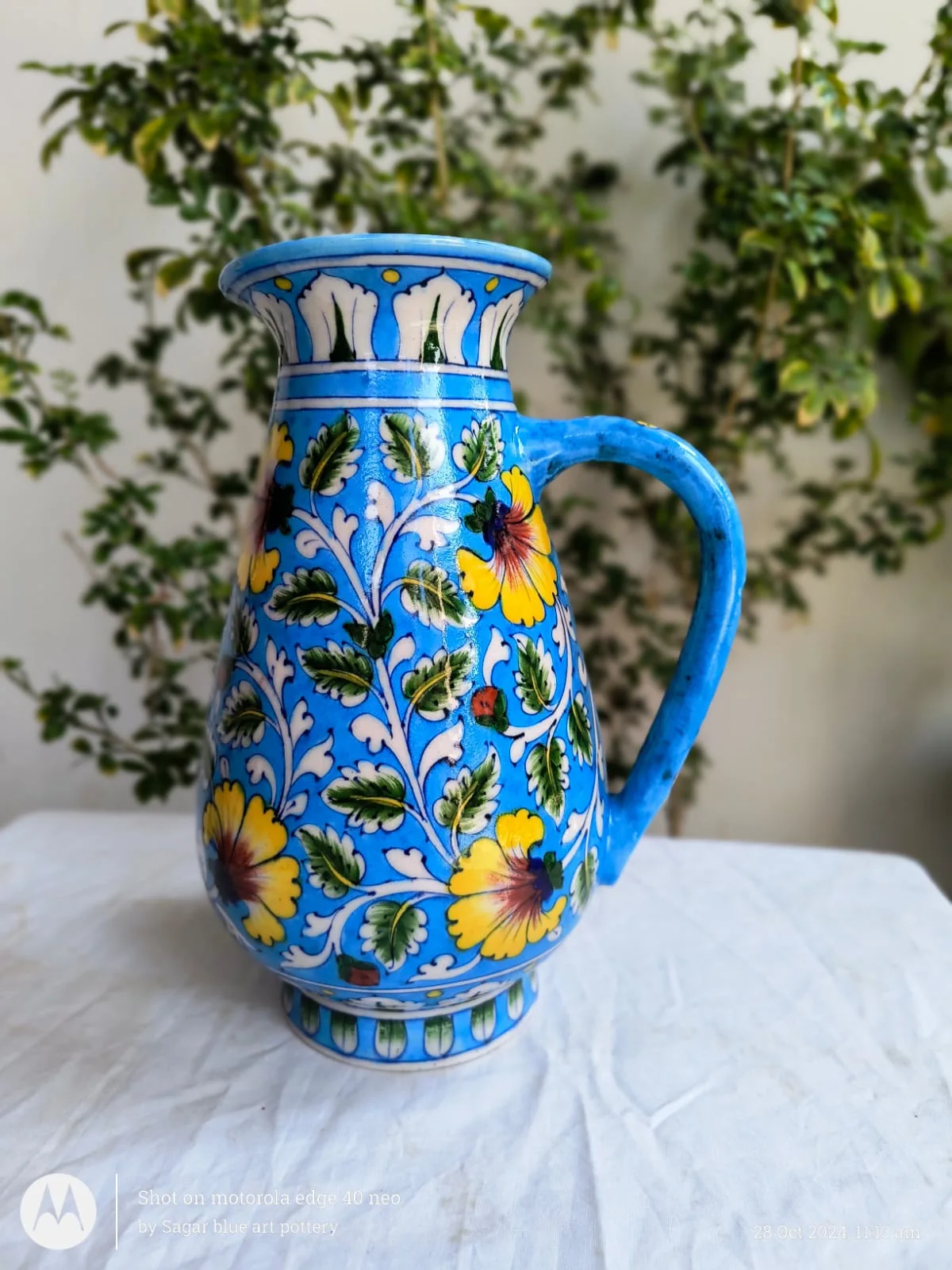 Jug · 03 — handmade Jaipur blue pottery from the Jugs collection