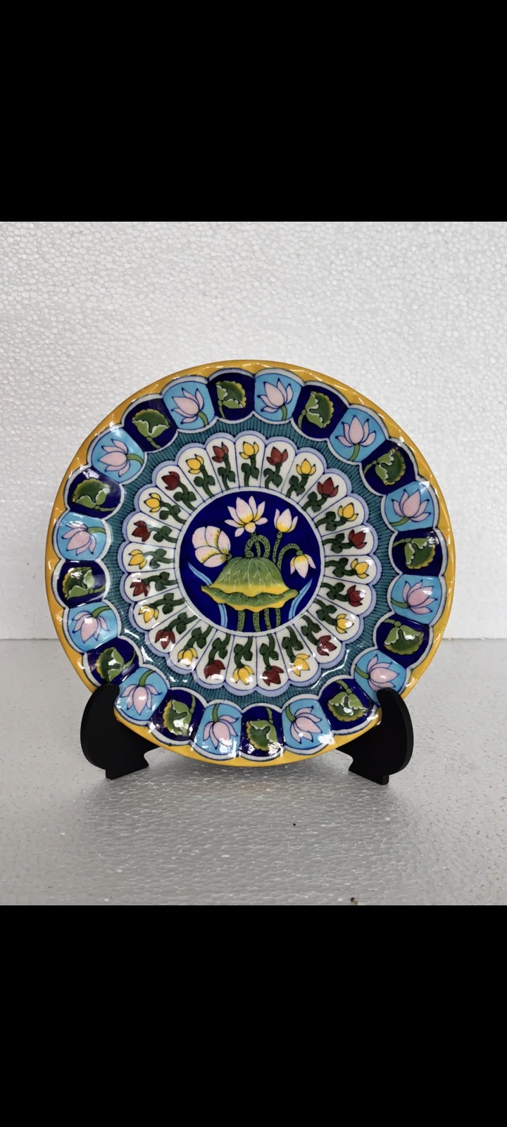 Ornamental Panel Plate — handmade Jaipur blue pottery from the Plates & Wall Art collection