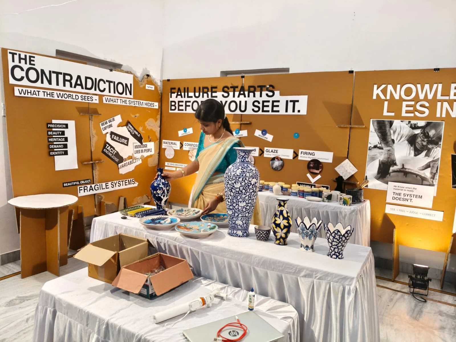 Sagar Blue Art Pottery at an exhibition — photograph 5