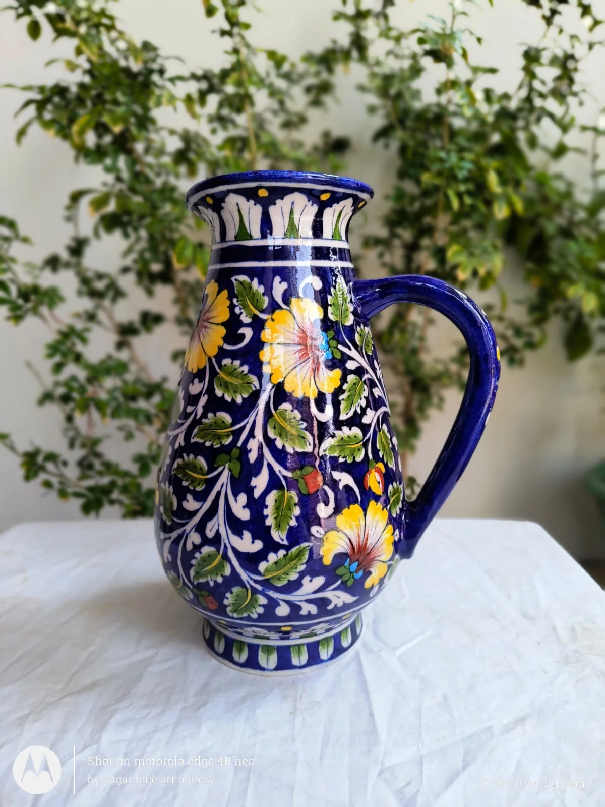 Jug · 05 — handmade Jaipur blue pottery from the Jugs collection