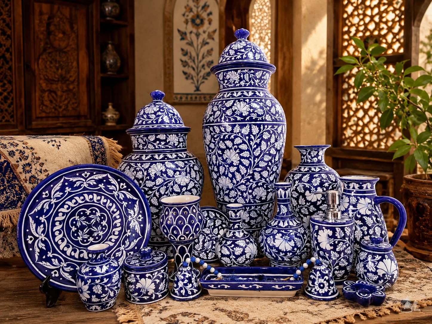Most selling handmade blue pottery piece 1