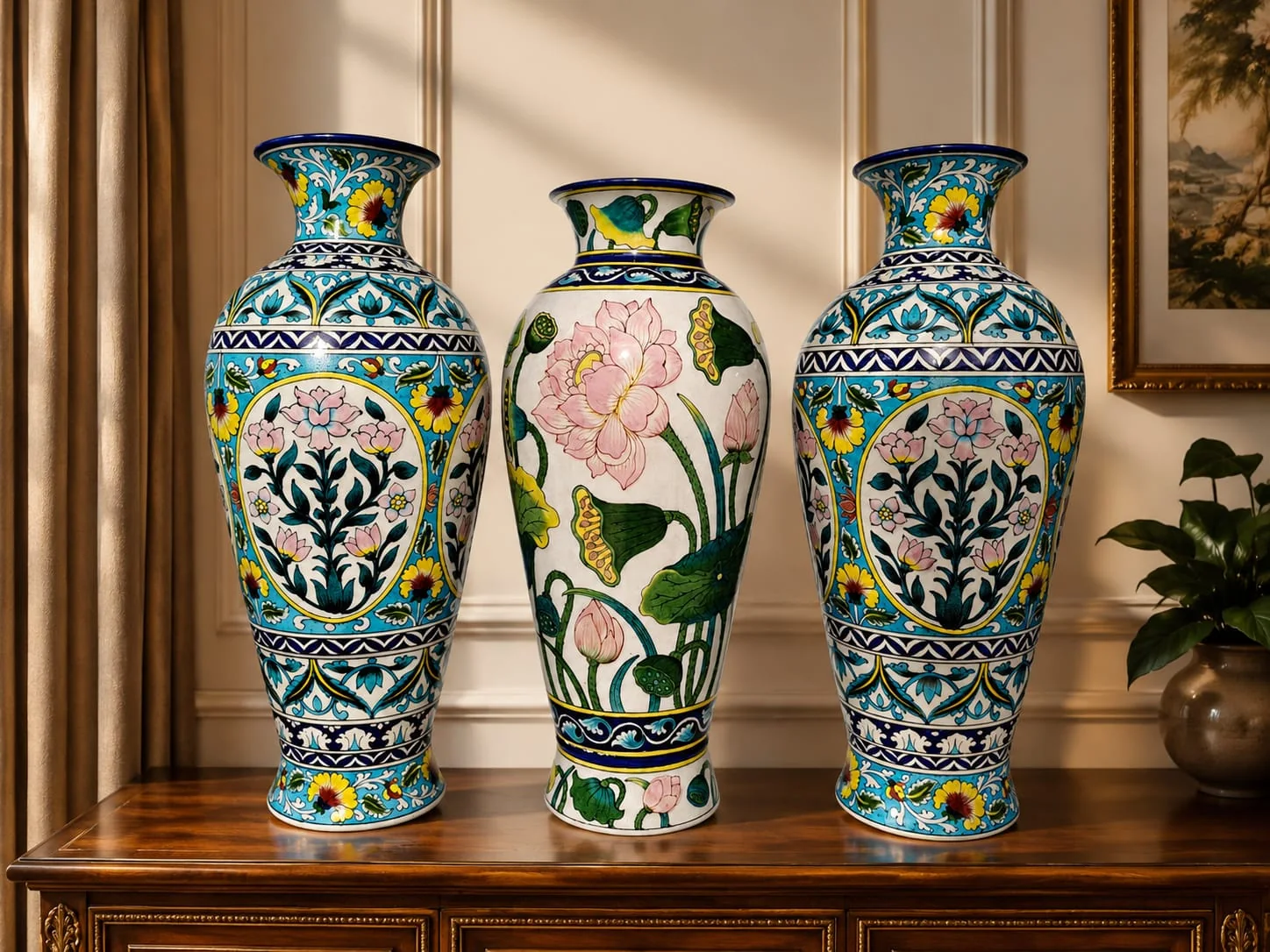 Most selling handmade blue pottery piece 12